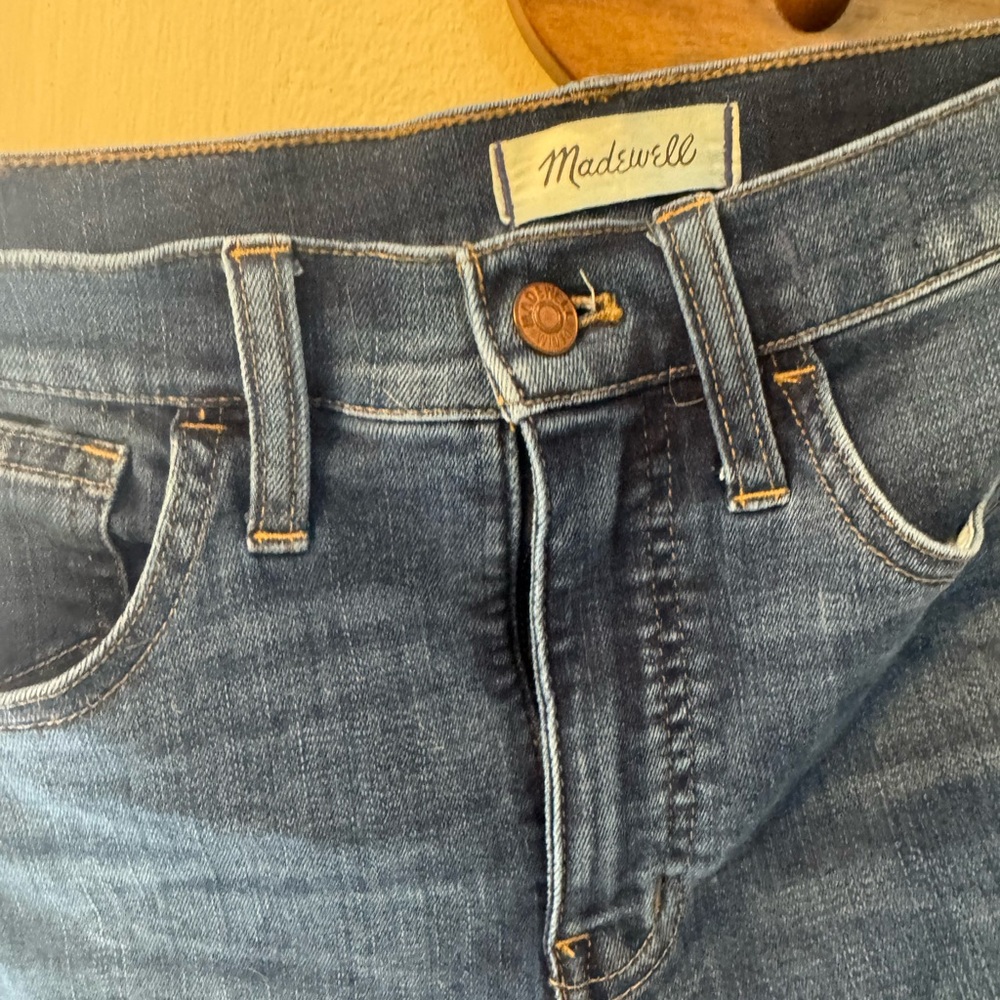 Madewell Blue Skinny Jeans with Faded Wash